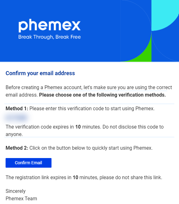 phemex account activation