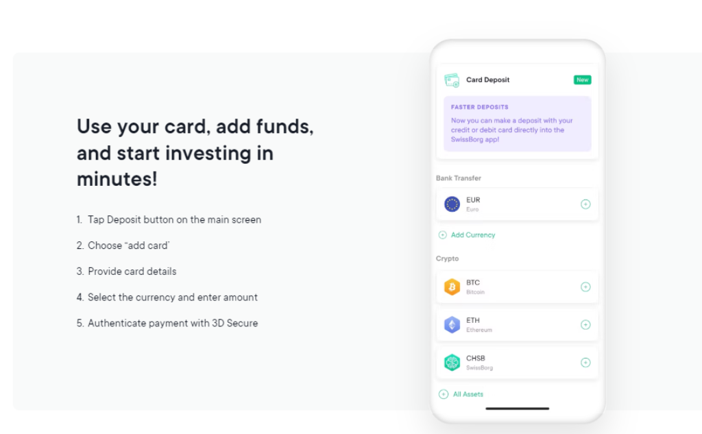 SwissBorg Instantly buy crypto