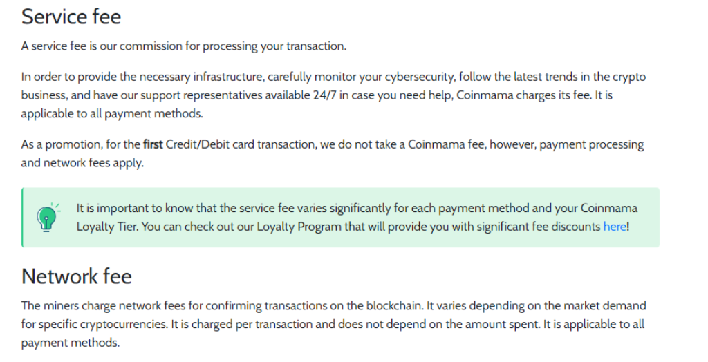 Coin mama exchange fees and charges explained