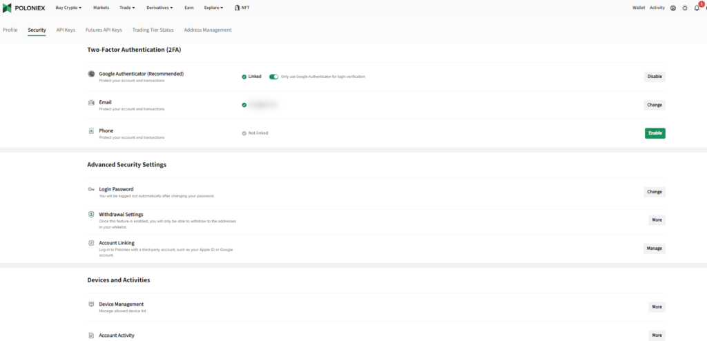 Poloniex Exchange Account Security Measures