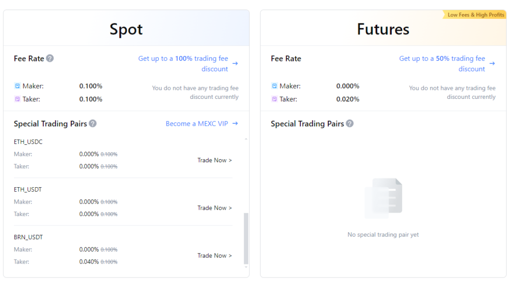 MEXC Trading Fees