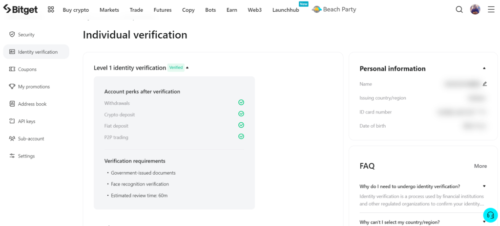 Bitget KYC Process