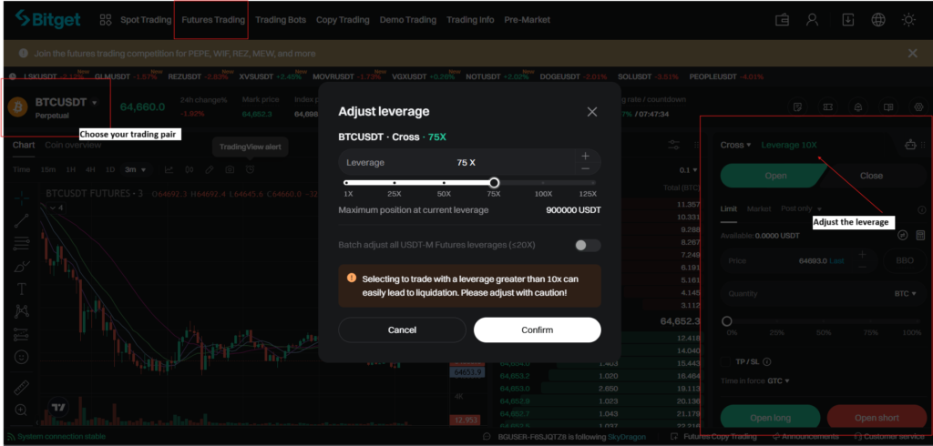 Futures Trading on bitget exchange